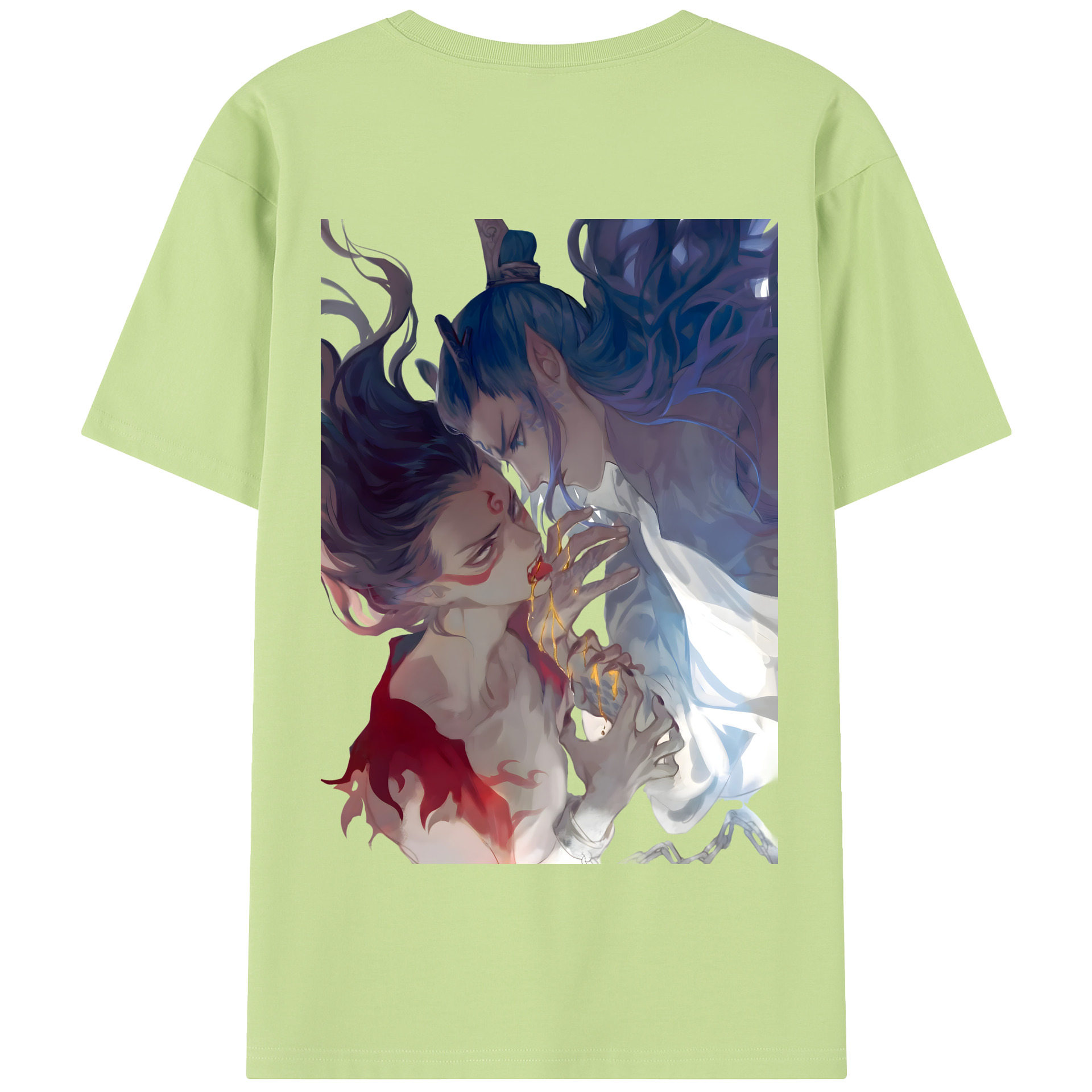 （画像用） Ne Zha 2 ナタ 魔童の大暴れ 綿100％半袖Tシャツ（背面プリント）